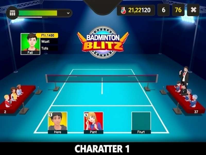 Badminton Blitz Masters Character Selection Screen
